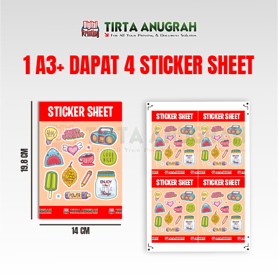 Stiker Sheet  Vinyl A5 Kisscut