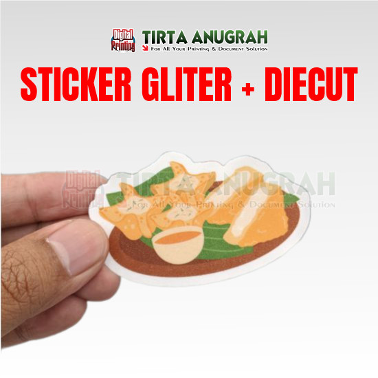 Stiker Diecut Vinyl Laminasi Glitter