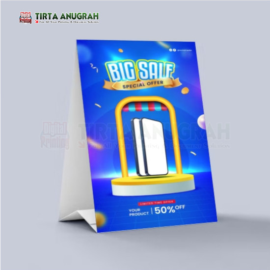 Tent Card / Table Tent Segitiga A6